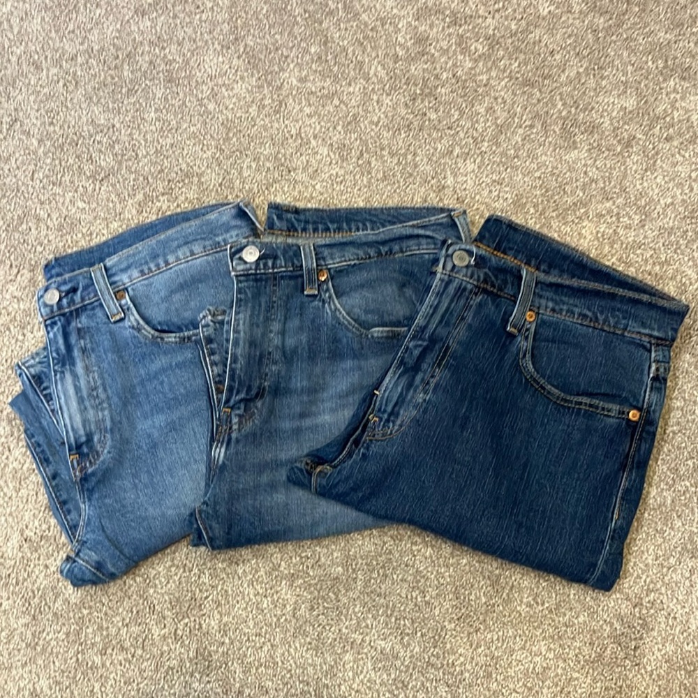 Bundle 3 Pairs of Levi’s 502 Premium Jeans, 33x30 & 33x29, Like New